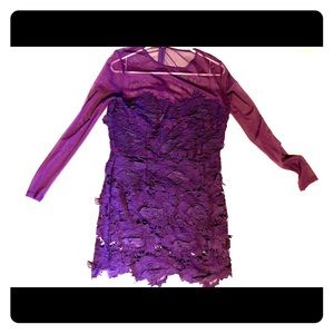 Purple flower textured dress